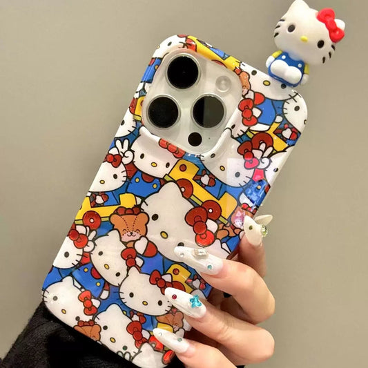 Cute full screen driving kitty phone case