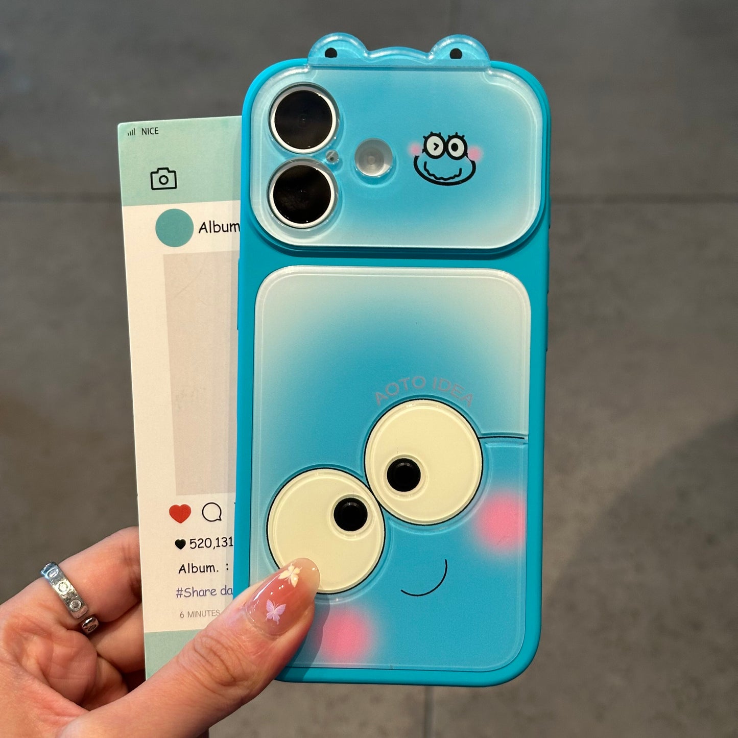 Gradient 3D Frog Phone Case