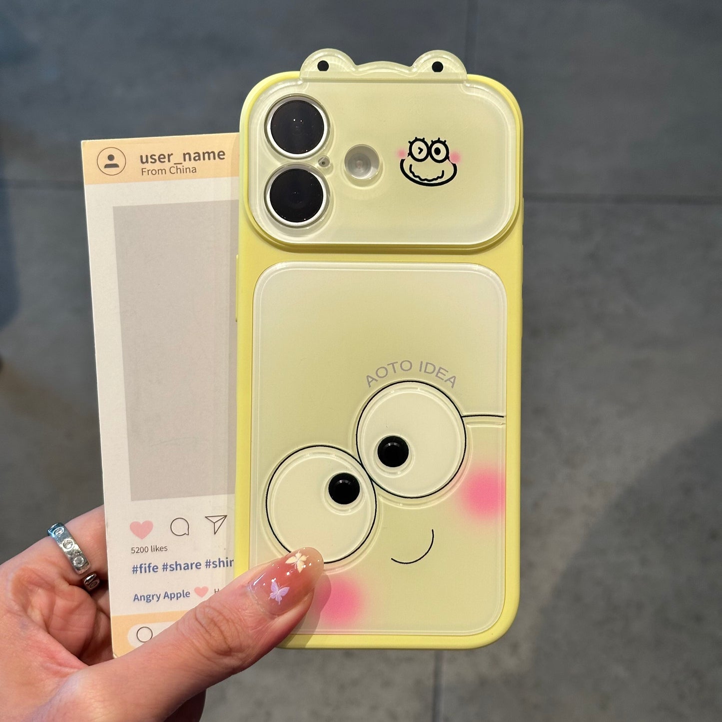 Gradient 3D Frog Phone Case