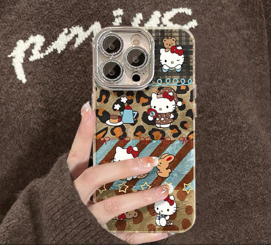 Coque de téléphone à motif léopard avec chaton