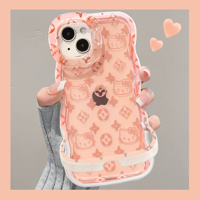 Invisible dual-stand Kitty cat phone case