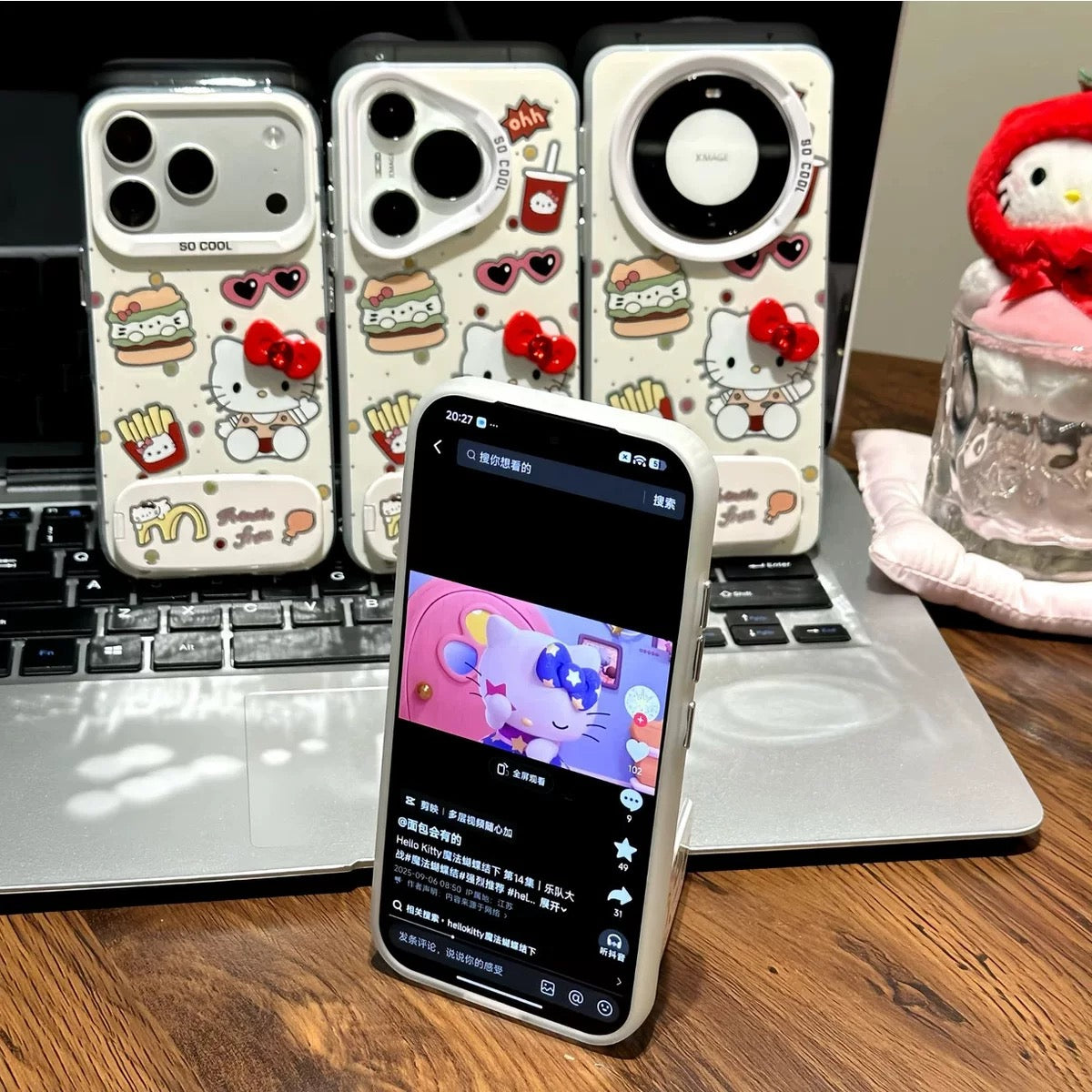 Hello Kitty Bowknot Mirror Stand Phone Case