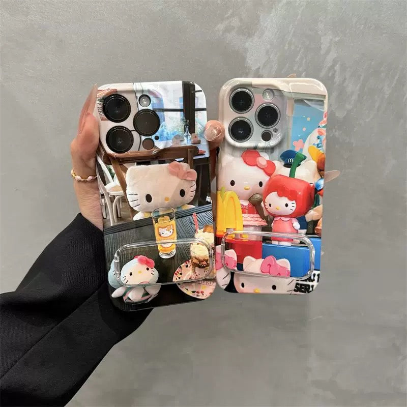 Kitty cat mirror stand phone case