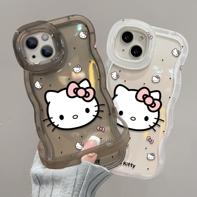 Invisible double-stand bow Hello Kitty phone case