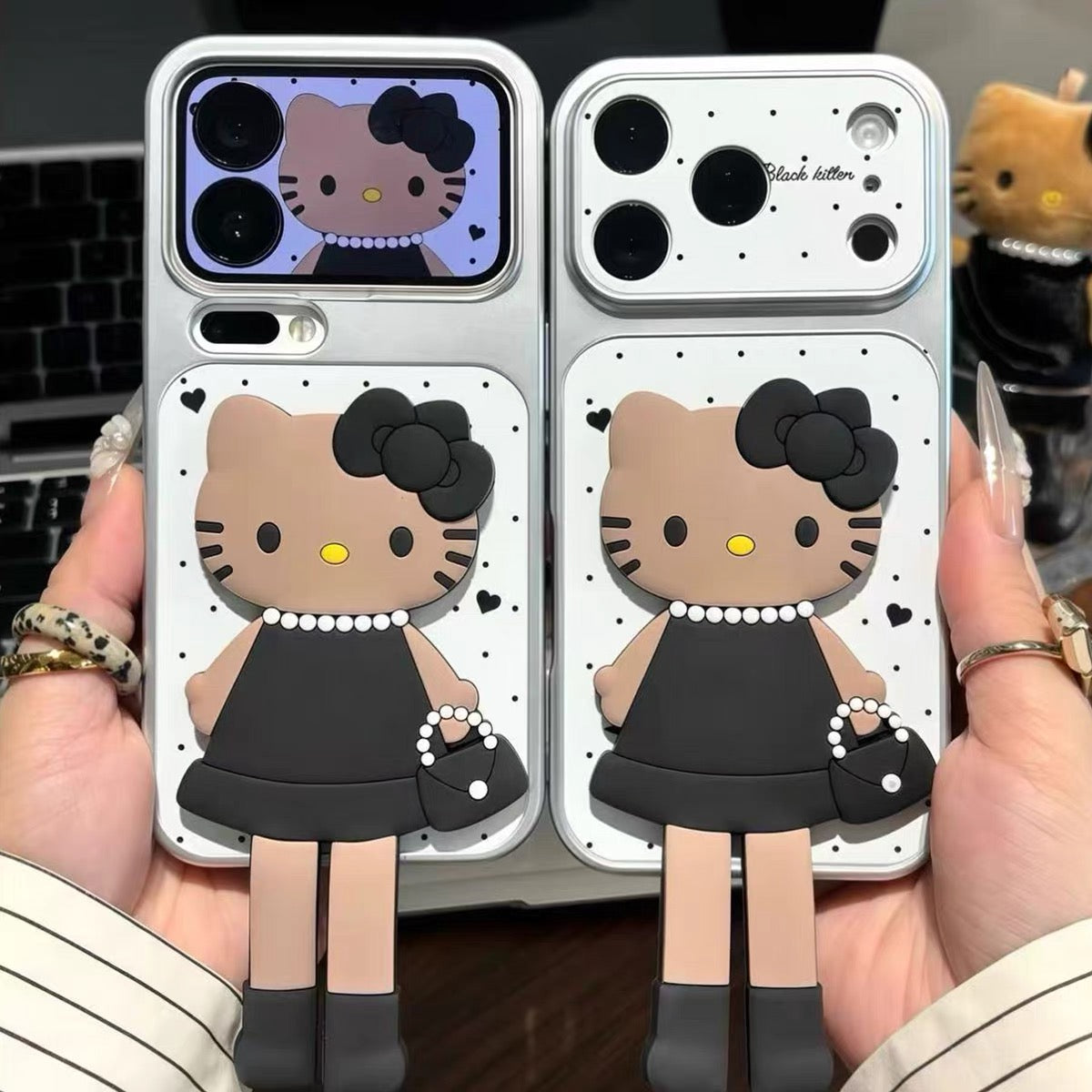 Long-legged Kitty phone case with kickstand