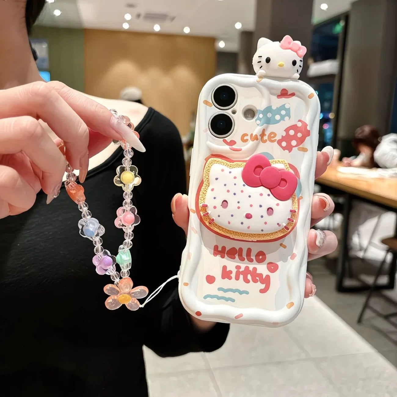 3D Kitty Portable Mirror and Stand Phone Case