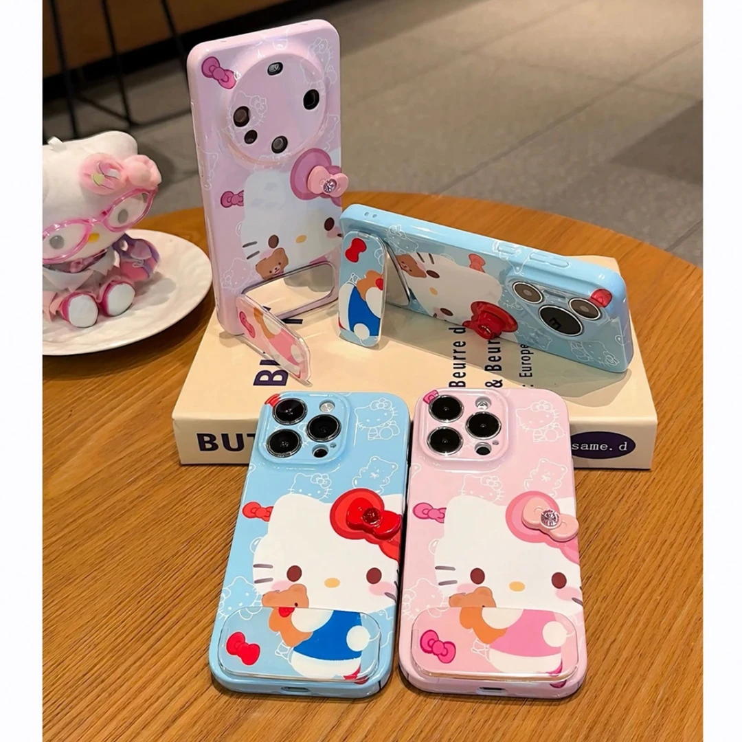 Hello Kitty Bowknot Mirror Stand Phone Case