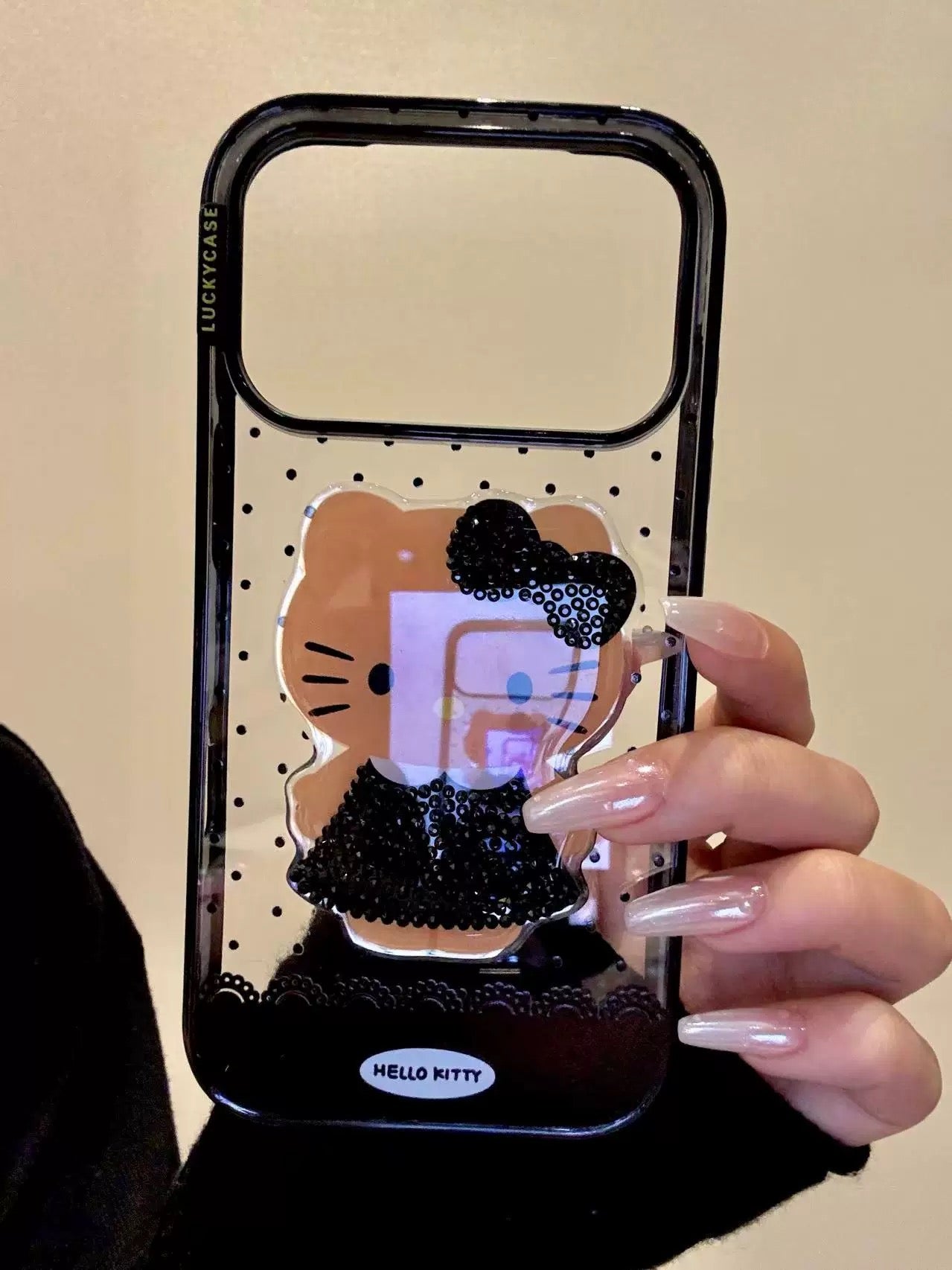 Sparkly black Kitty phone case