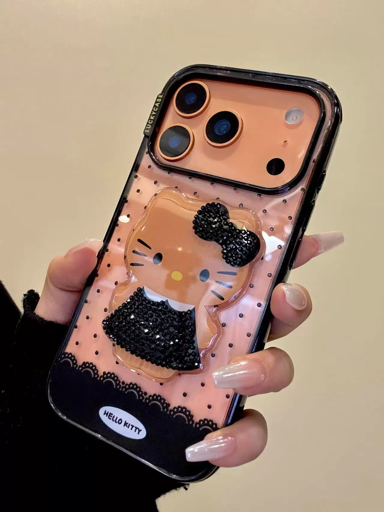 Sparkly black Kitty phone case