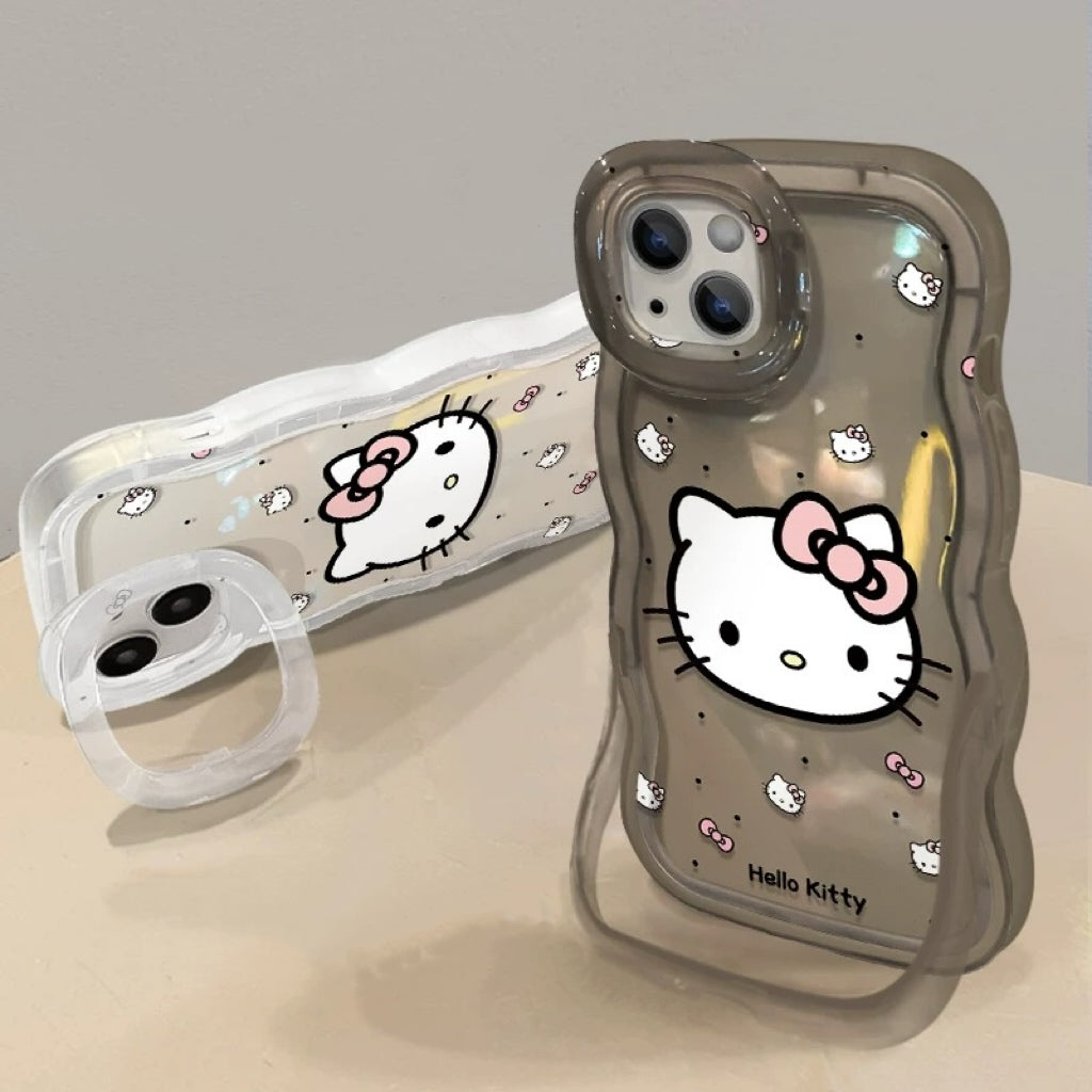 Invisible double-stand bow Hello Kitty phone case