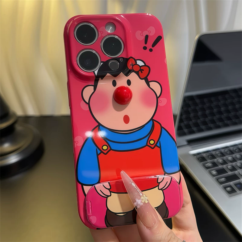 Fat Tiger Red Nose Mirror Stand Phone Case