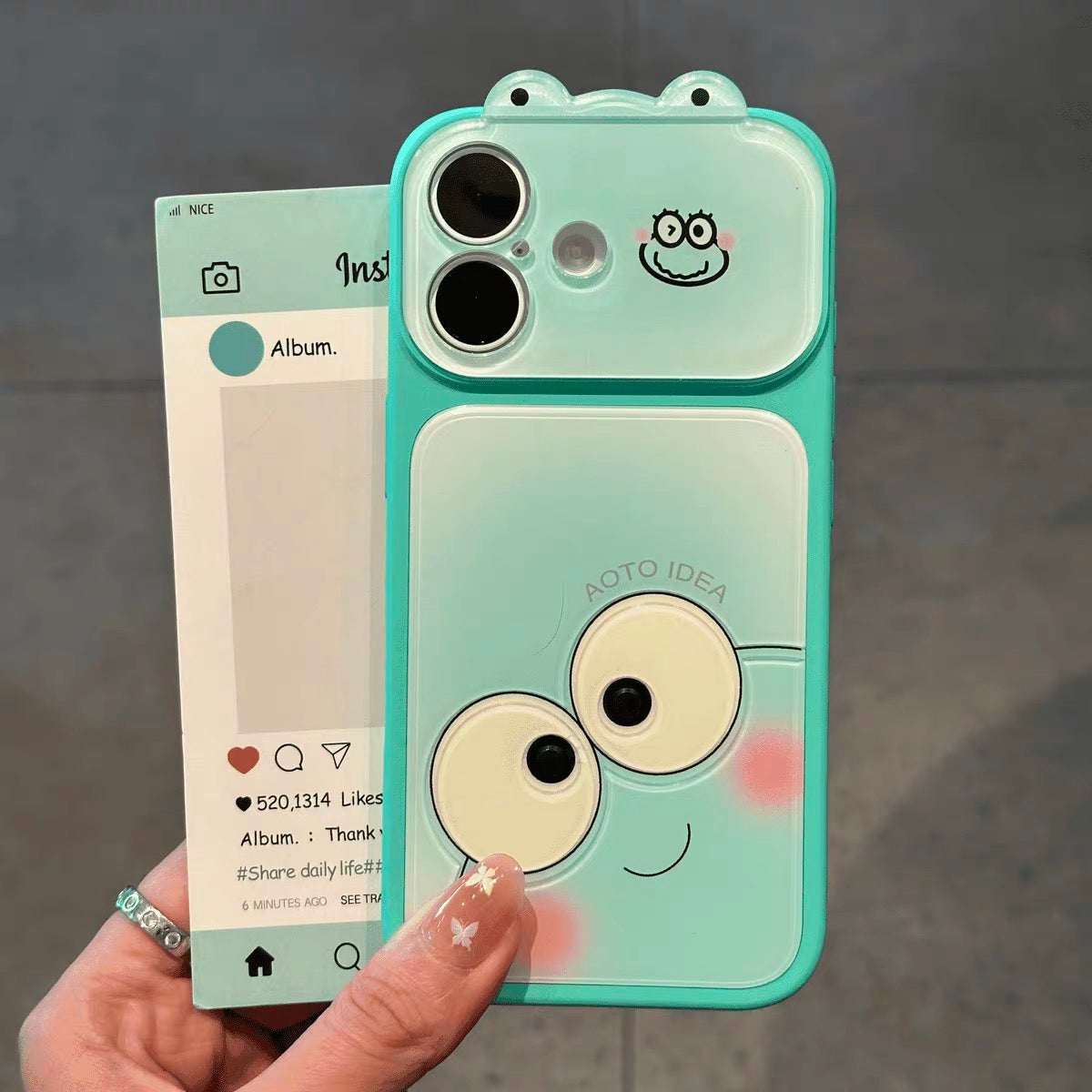 Gradient 3D Frog Phone Case