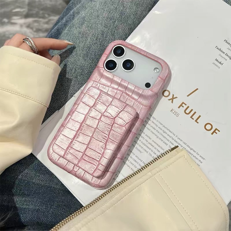 Phone Case with Built-in Invisible Folding Mirror Stand