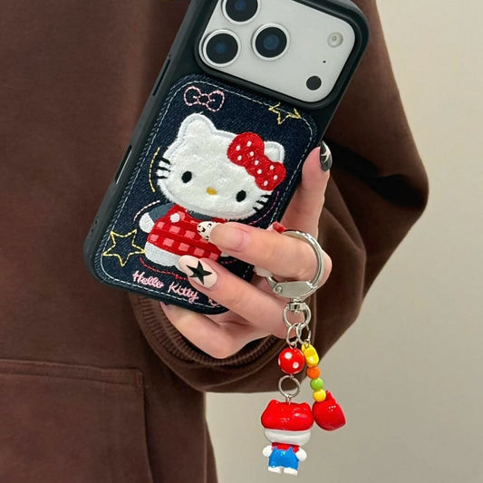 Denim Embroidered Vest Hello Kitty Phone Case