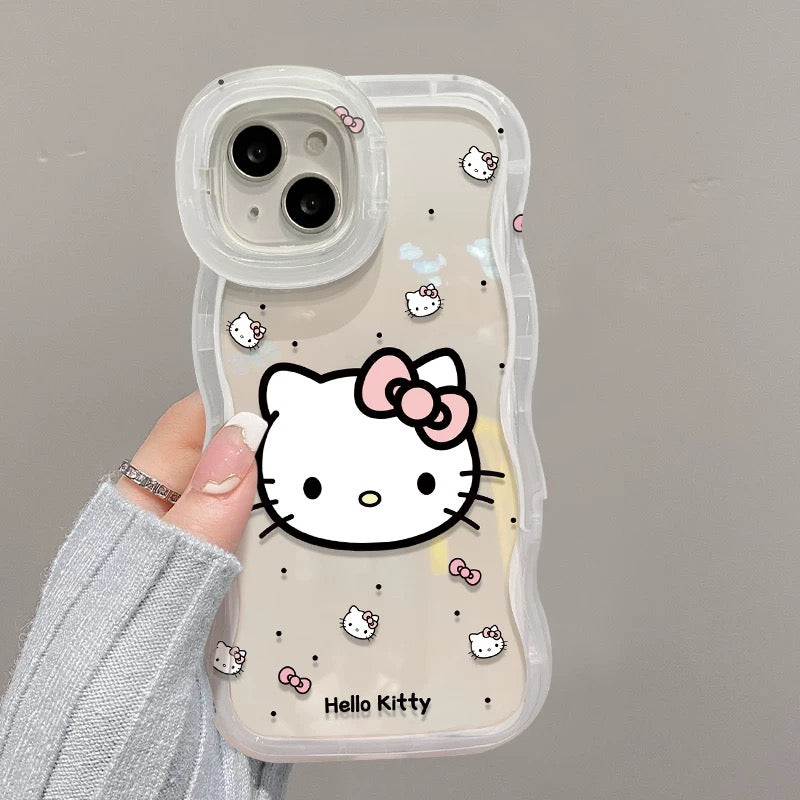Invisible double-stand bow Hello Kitty phone case