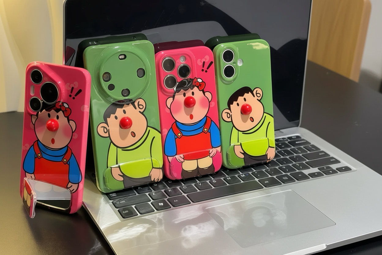 Fat Tiger Red Nose Mirror Stand Phone Case