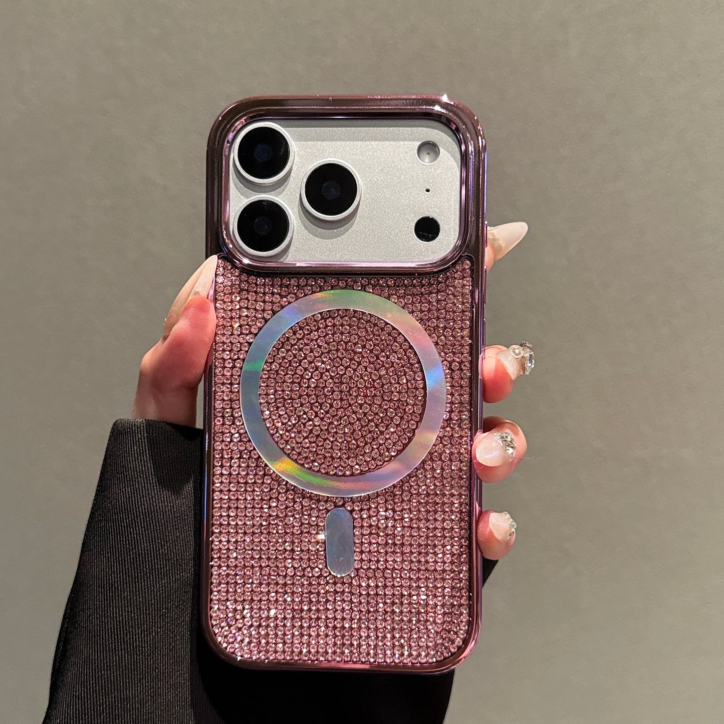 Premium Glitter & Rhinestone Magnetic Charging Phone Case