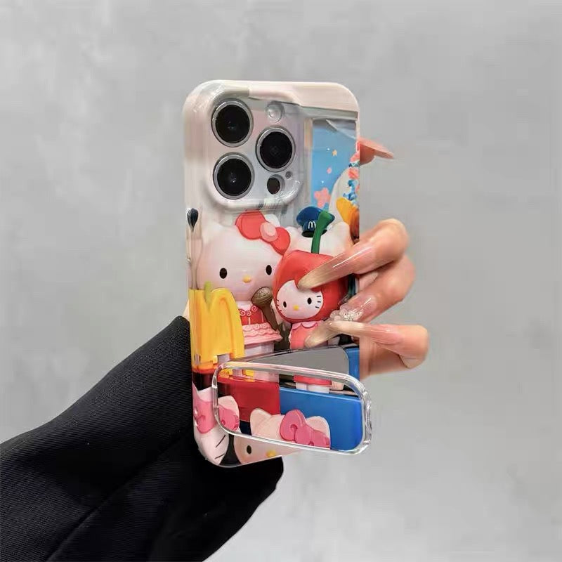 Kitty cat mirror stand phone case