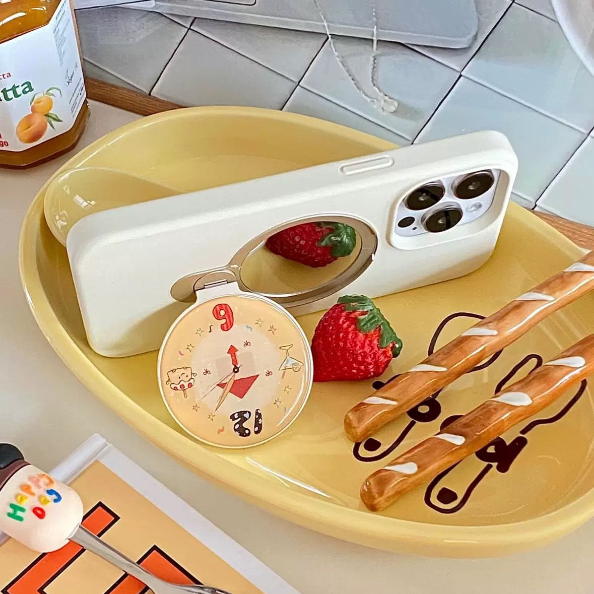 Creative Phone Case with Built-in Makeup Mirror and Stand