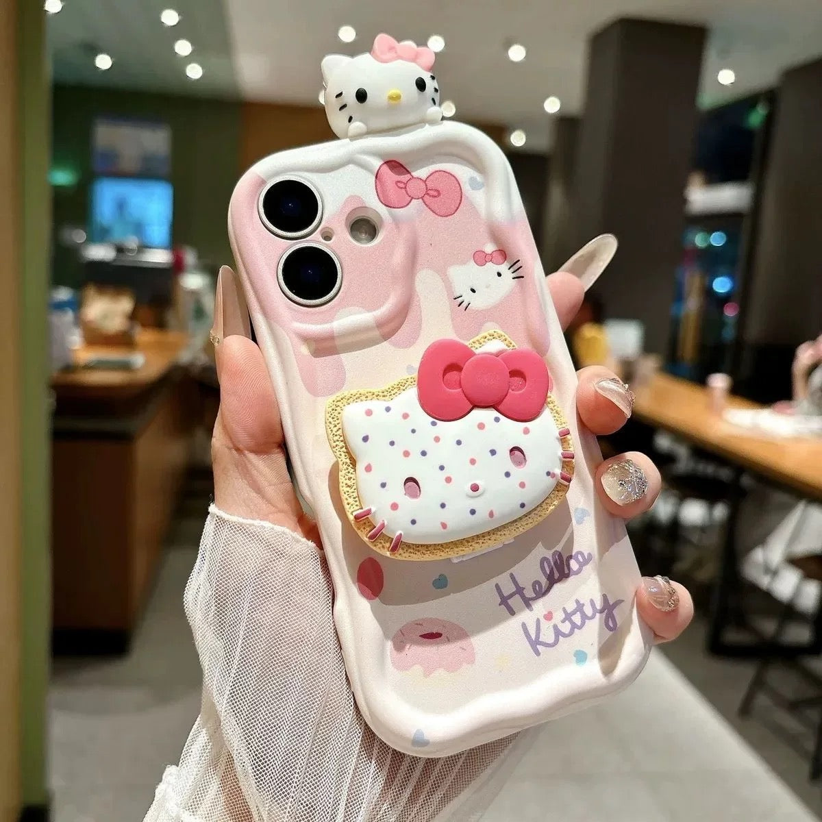 3D Kitty Portable Mirror and Stand Phone Case
