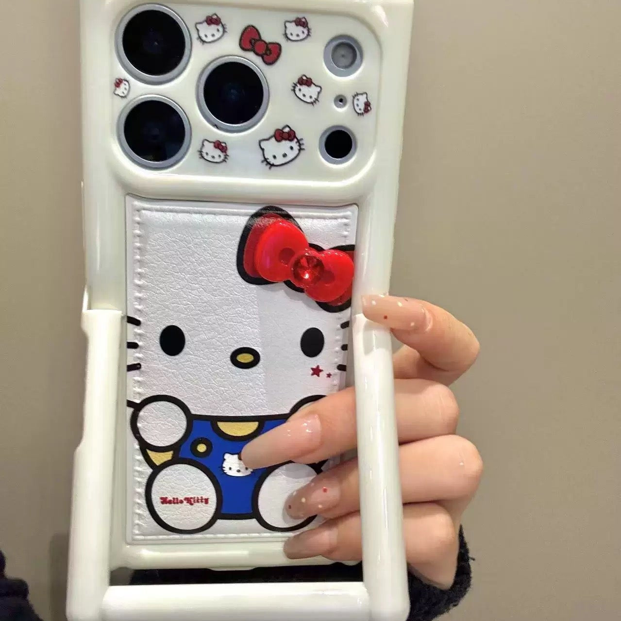 Cute Cream-Style Miffy & Cat Phone Case with Stand