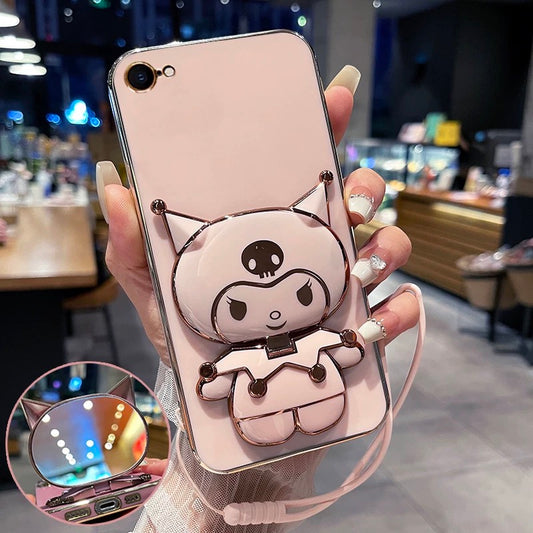 Kuromi Rotating Mirror and Stand Phone Case(No Hand Strap)