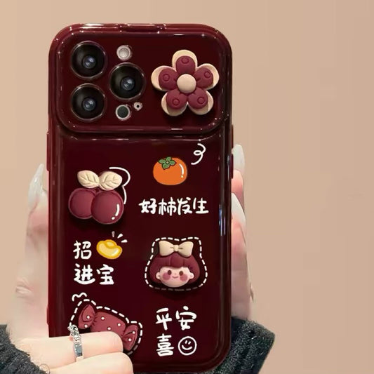 "Good Things Happen" 3D Girl Portable Mirror Phone Case