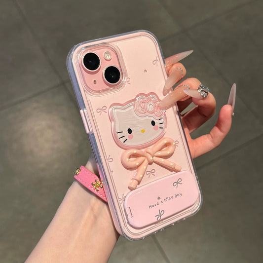 Android 3D Kitty and Bow Portable Mirror Phone Case