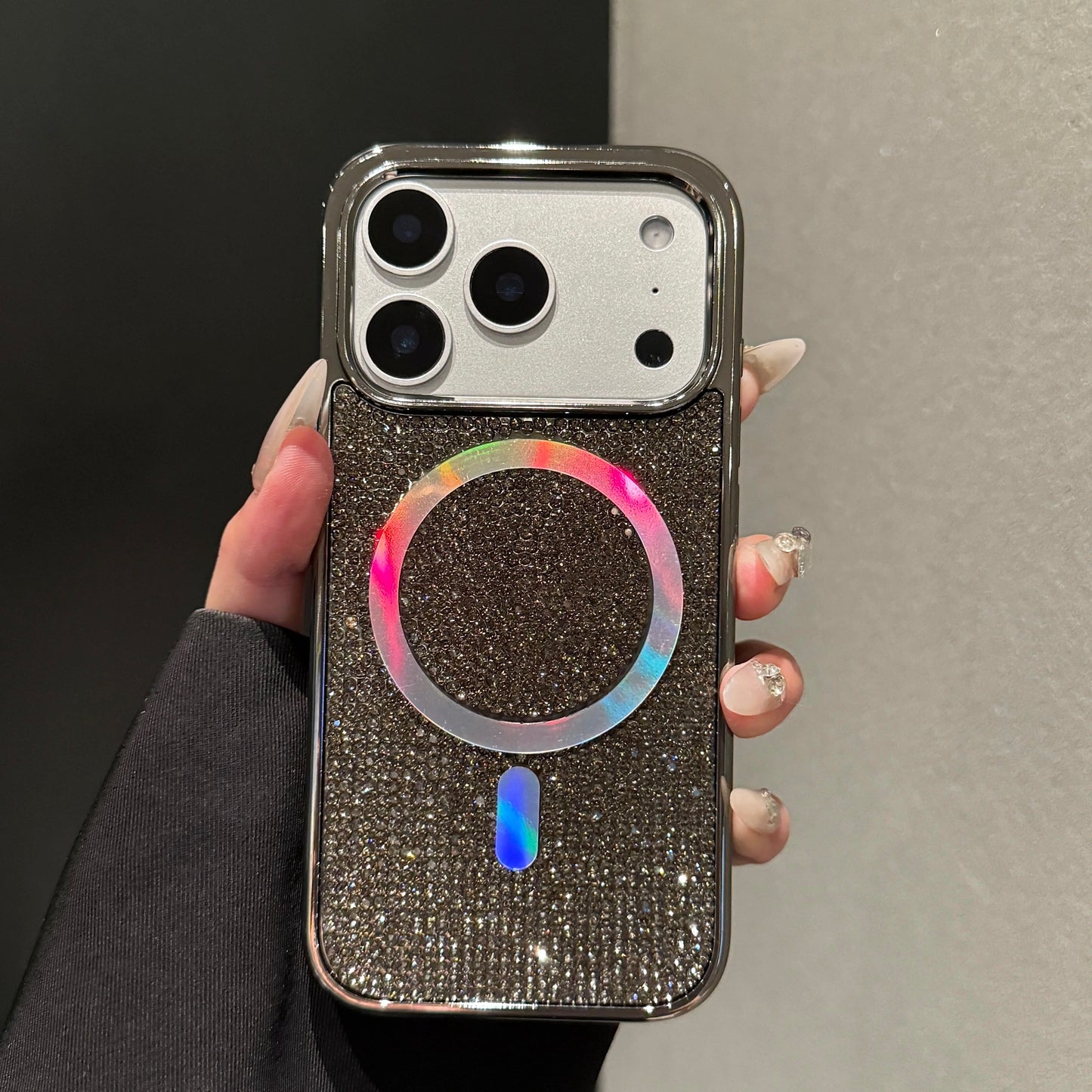 Premium Glitter & Rhinestone Magnetic Charging Phone Case
