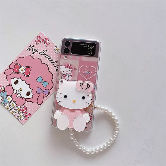 Android Kitty Cat Mirror Stand Phone Case