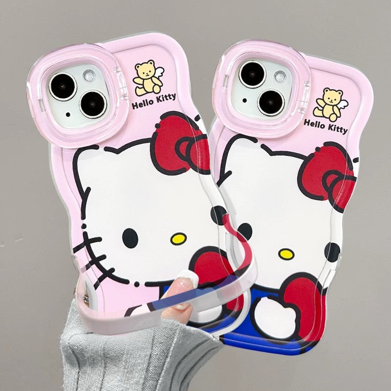 Osynligt hjärtformat telefonskal med dubbelt stativ för kattunge