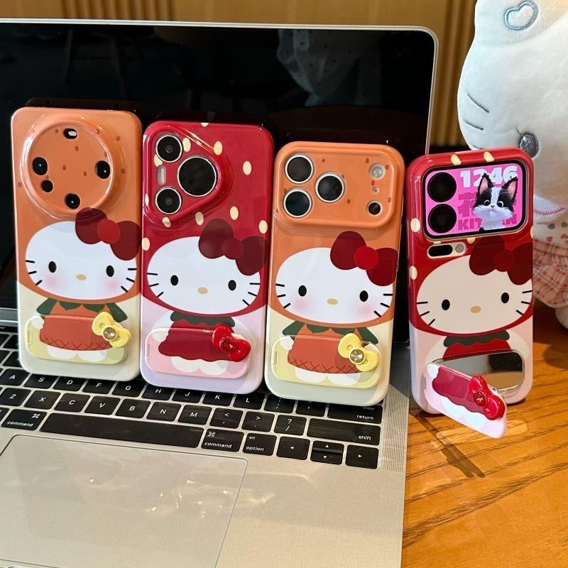 Coque de téléphone miroir chaton nœud papillon 3D