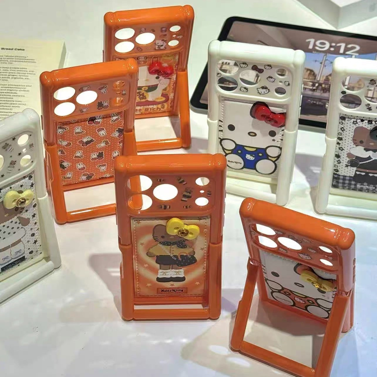 Cute Cream-Style Miffy & Cat Phone Case with Stand