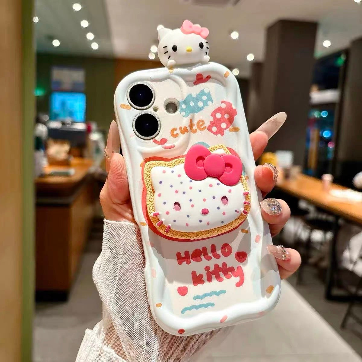 3D Kitty Portable Mirror and Stand Phone Case