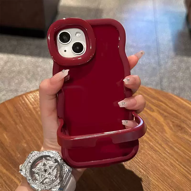 Burgundy Kitty Stand Phone Case