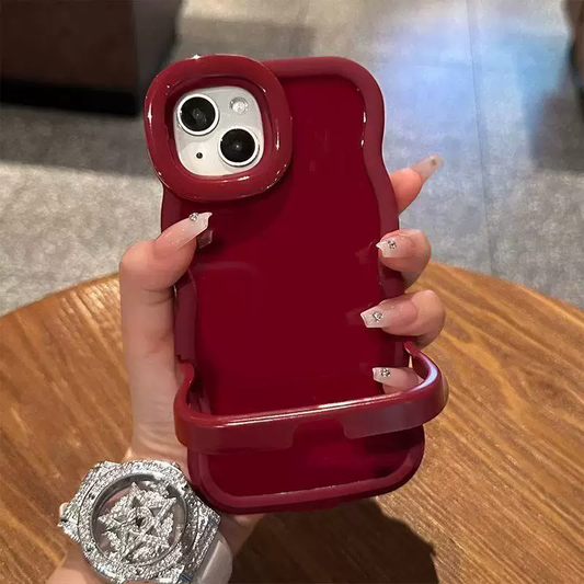 Burgundy Kitty Stand Phone Case